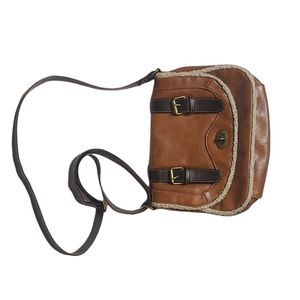 Vintage Avon purse, boho, sherpa,